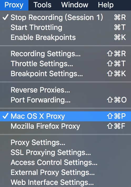 選用 Proxy-Mac OS X Proxy