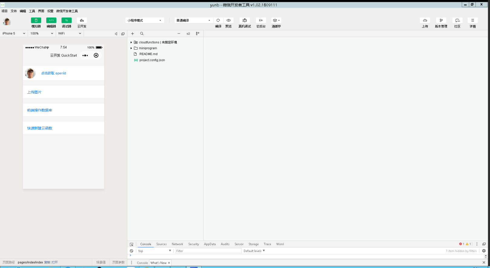 小程序開發界面