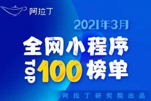 3月阿拉丁全網(wǎng)小程序TOP100榜單