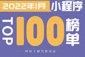 阿拉丁指數：2022年1月小程序TOP100榜單